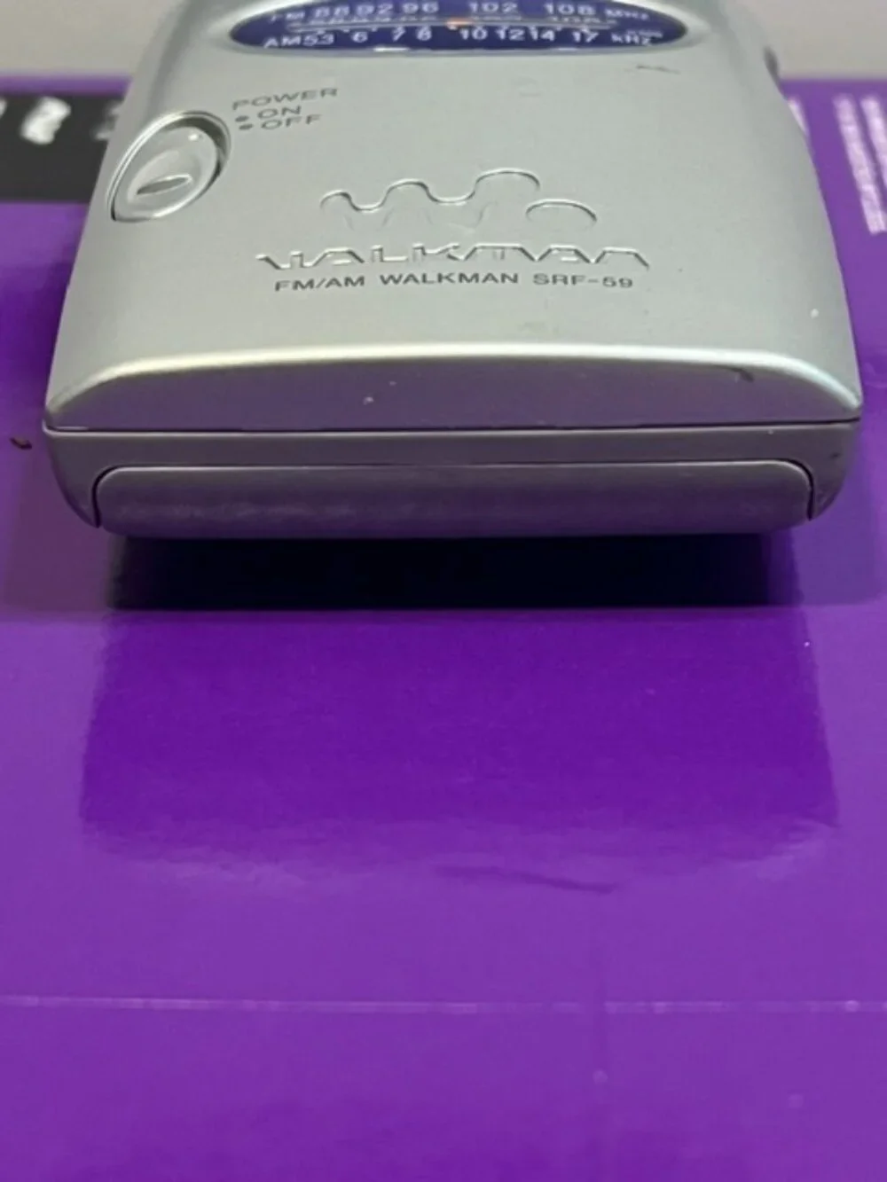 Sony Walkman FM/AM Radio SRF-59 Silver Gray W/ Belt Clip Used Working Tested